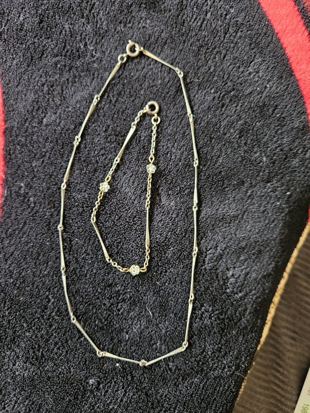 Vintage Silver Tone Bar-Link Necklace and Bracelet Set